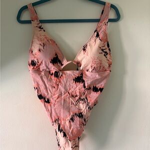Gymshark Pink and Black Bathing Suit